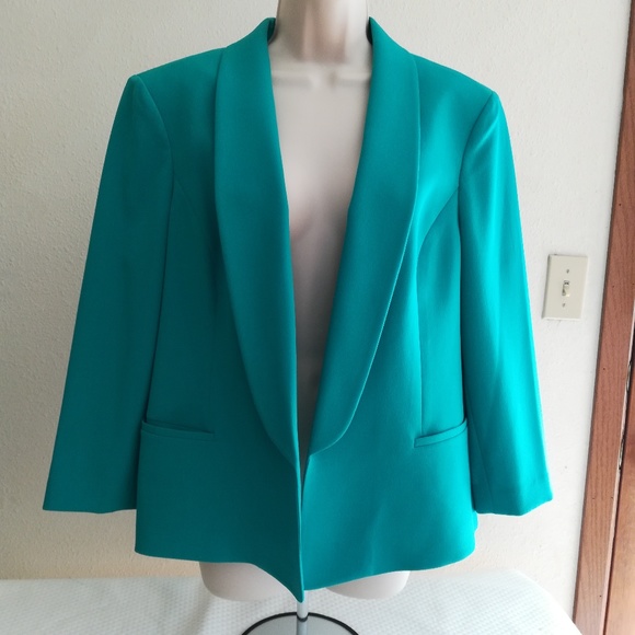 Kasper Jackets & Blazers - Kasper Green Open Front blazer